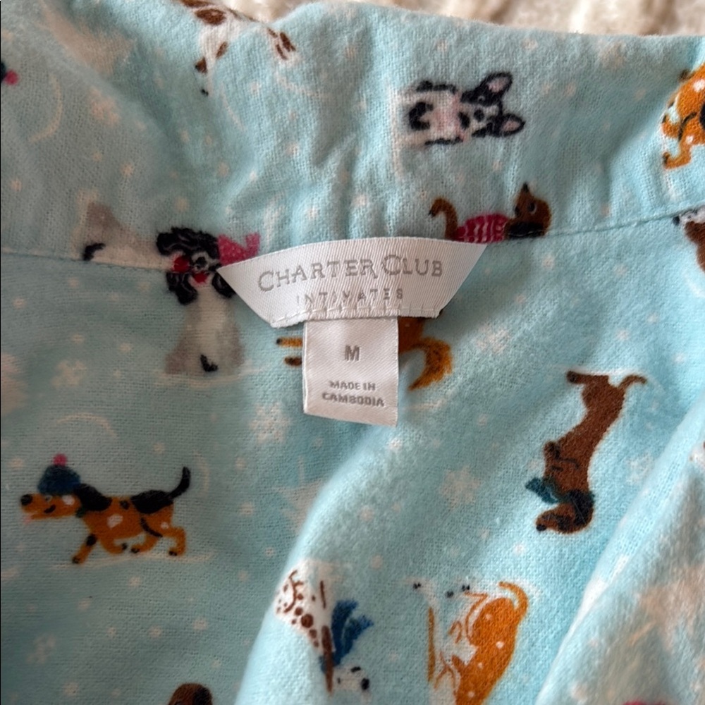 Charter Club Dog Pajama Set - Light Blue Animal Print - Picture 2 of 2